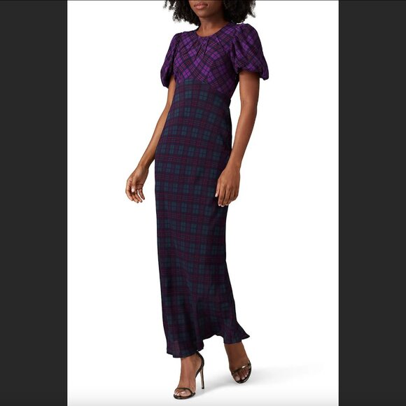 Anthropologie Dresses & Skirts - Rahi Plaid Cher Dress in Purple Green Size XS